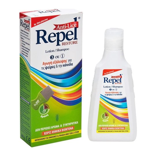 Repel Anti-Lice Restore Αγωγή 3 In 1 για Ψείρες 200ml