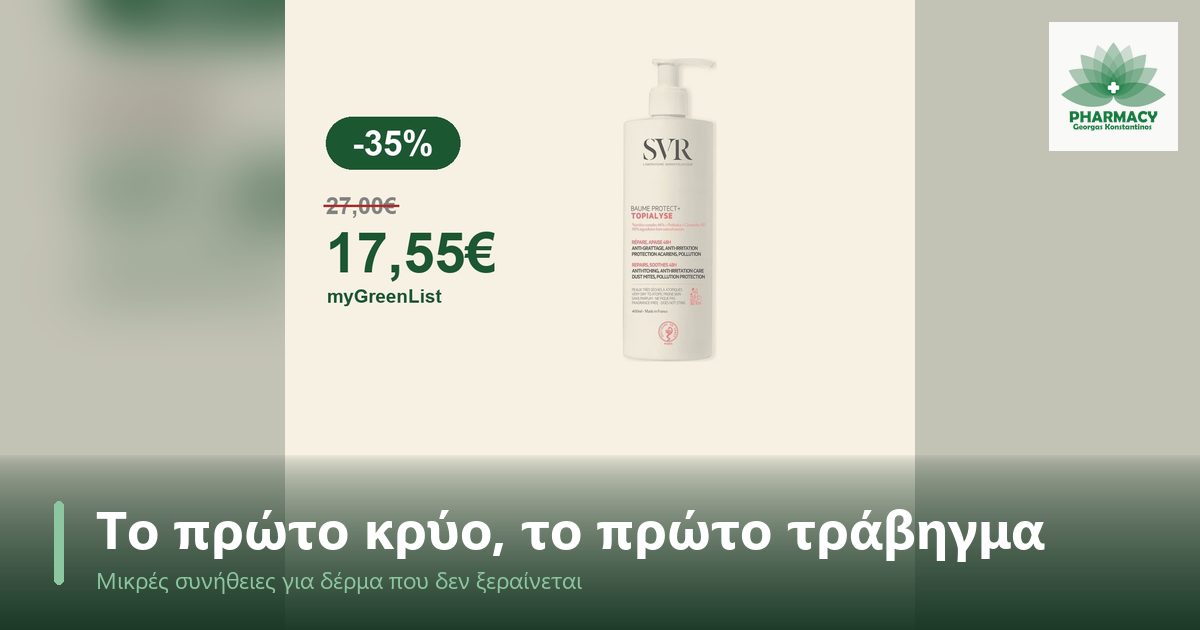 Φιάλη SVR Topialyse Baume Protect 400ml με αντλία σε κρεμ φόντο.